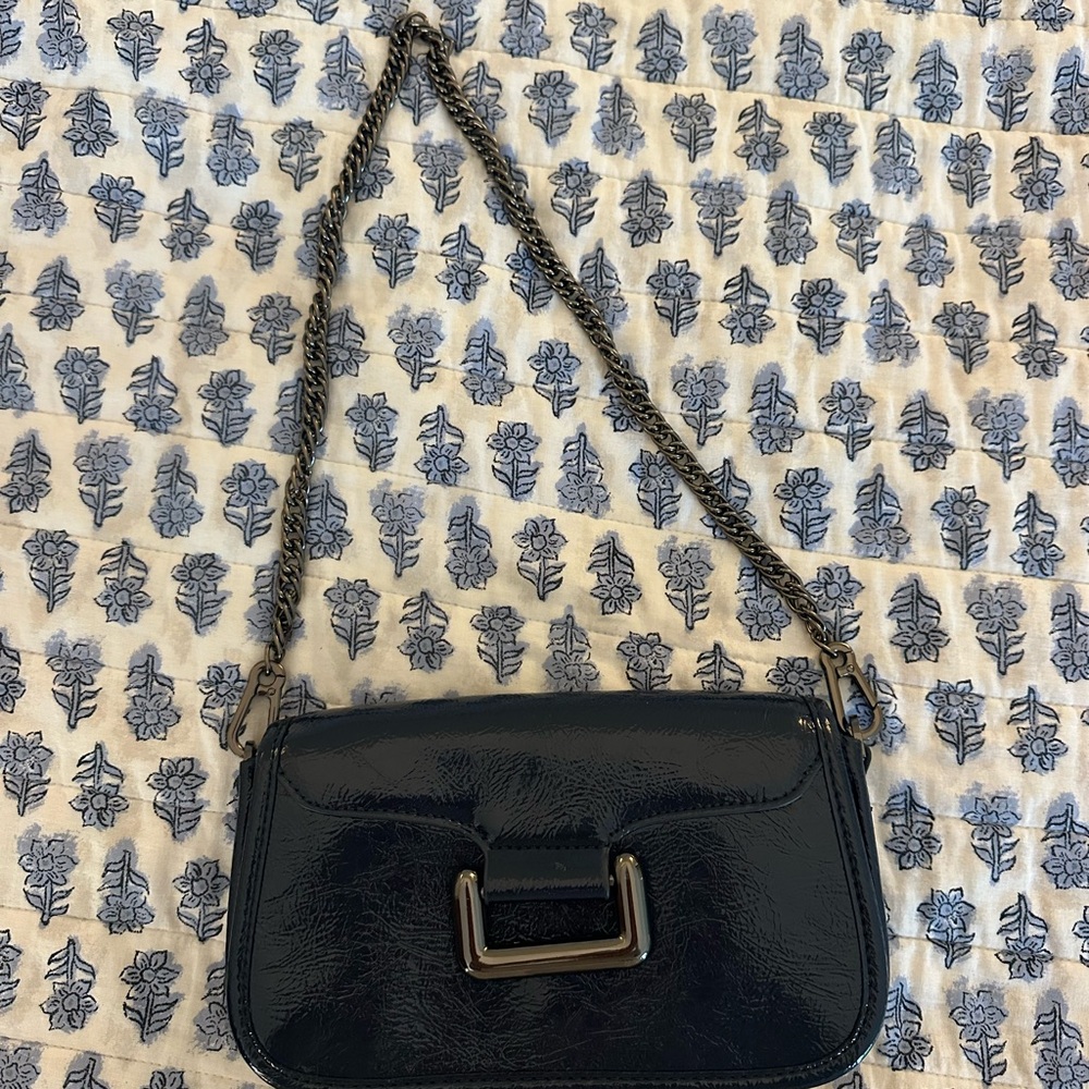 Zara navy blue shoulder bag